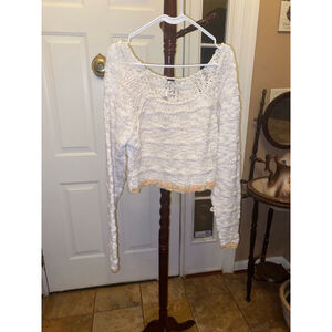 Women's Free People Sweater Size L White Multi